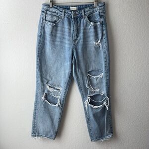 Altar’d State Size 30 Distressed Mom Jeans Medium Wash